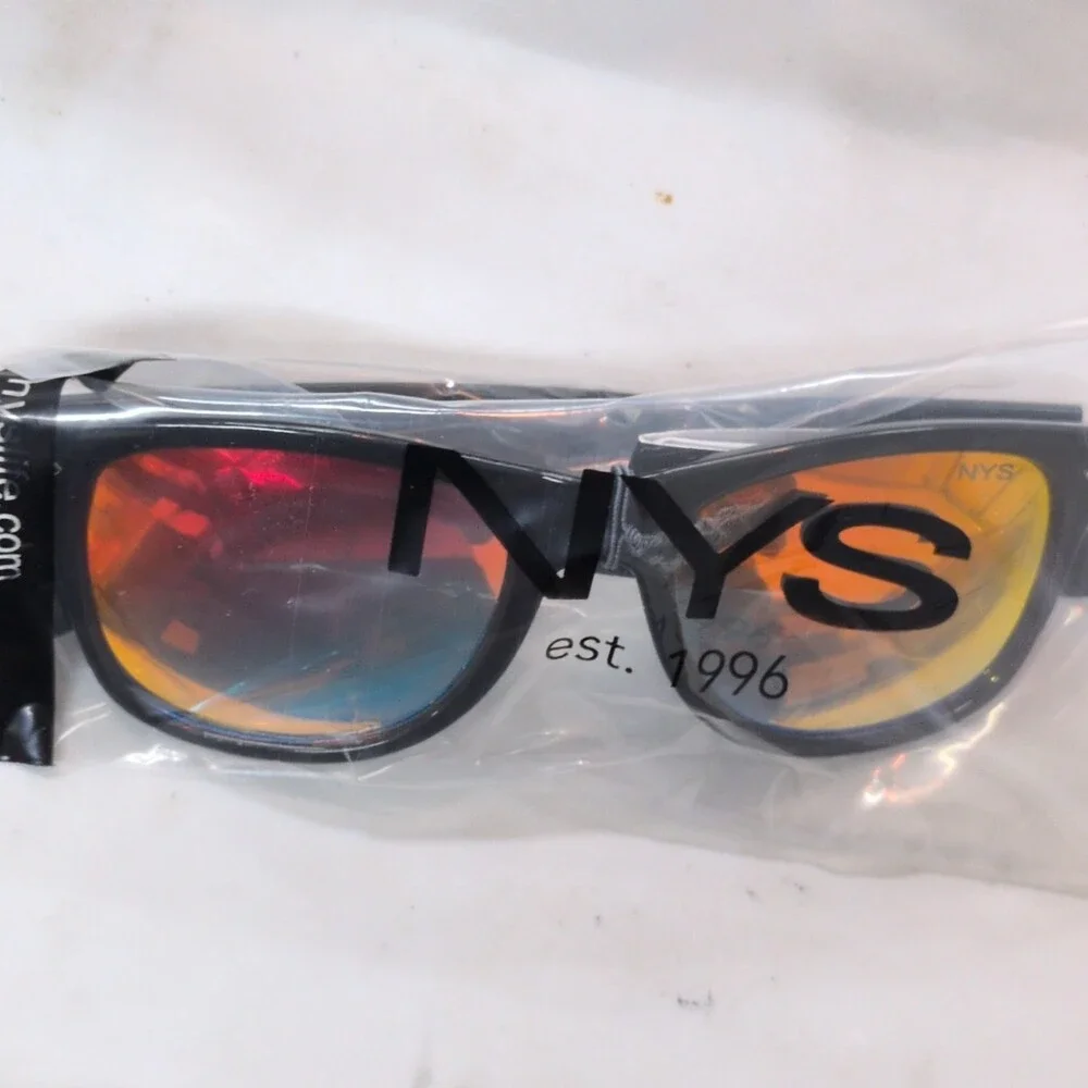 NYS Bleecker Street 2732 Sunglasses Black Orange Red Mirror UV400 New